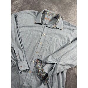 Alan‎ Flusser Shirt Mens XL Long Sleeve Button Up Paisley